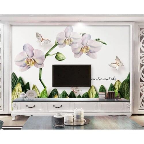 Beibehang Custom 3d Wallpaper Modern creative hand drawn floral magnolia flowers Living Bedroom Corridor Room Photo 3d Wallpaper