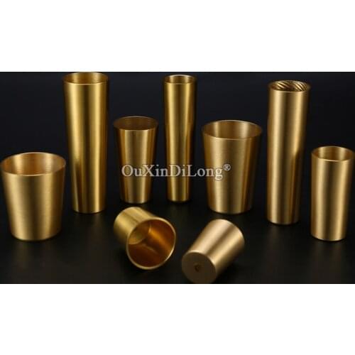4PCS Brass Tapered Back Cover Bed Leg Table and Chair Leg Tip Cap Chair Copper Leg Covers Brass Furniture Protective Cover GF596