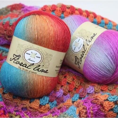 400g/set Colorful wool yarn Quality Hand-Knitting Thread Scarfes silk natural