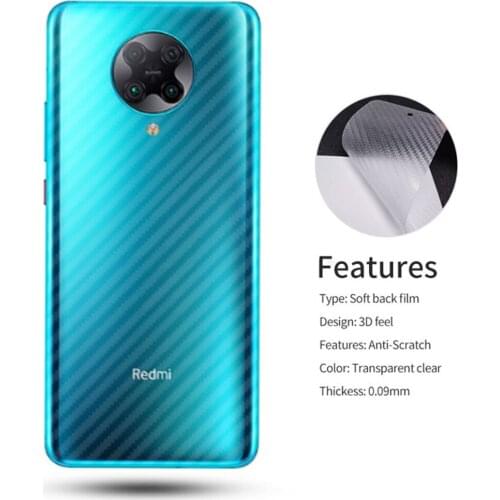 5pcs/lot 3D Carbon Fiber Back Film for Pocophone F2 Pro Back Screen Protector Film for Xiaomi Poco F2 Pro