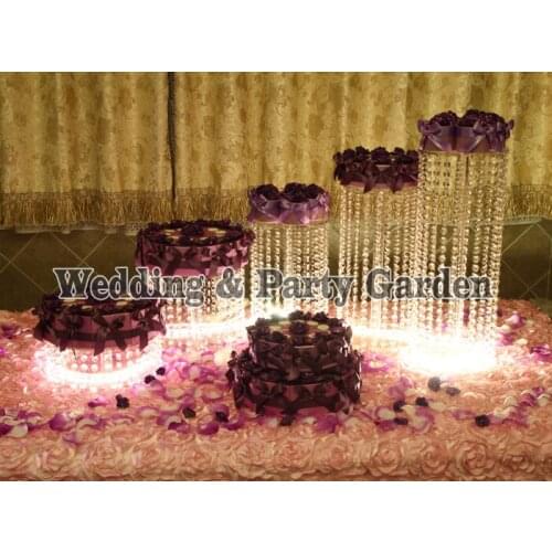5pcs new Round Crystal Wedding Cake Stand Wedding Centerpiece,Cupcake Stand Wedding Birthday cake display shelf D20~30,H50~10