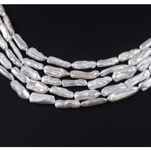6-9mm*18-25mm Natural White Freshwater Biwa Pearl Making DIY Necklace Bracelet Earring