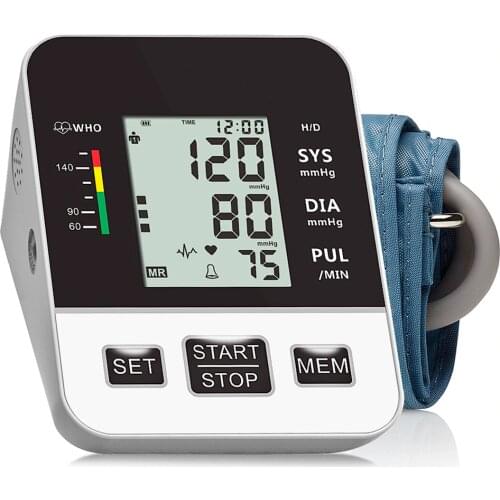 Automatic Digital Upper Arm Blood Pressure Monitor LCD & Cuff Medical Measuring BP & Pulse Rate Blood Pressure Monitors for Home