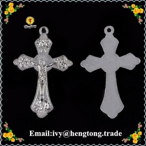 Freeship silver alloy mini cross pendant charm, religious rosary accoressies & parts Jesus Christ crucifix pendant & charms