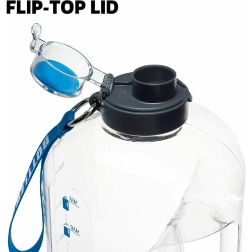 BPA Free Large Sports Water Bottle Hydration with Motivational Time Reminder Big Jug for Exercise Camping Workouts