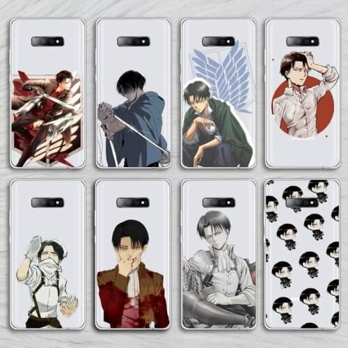 Anime attack on titan Levi Phone Case Transparent for Samsung A71 S9 10 20 HUAWEI p30 40 honor 10i 8x xiaomi note 8 Pro 10t 11
