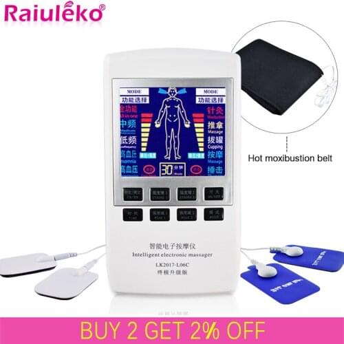 TENS EMS Pain Relief Electrical Massager Medical Physiotherapy Muscle Simulator Dual Channel Heating Digital Therapy Massager