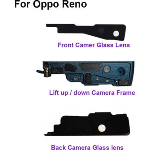 For OPPO Reno New Front Door Cover Upper bracket Camera Glass lens + Back Reno Lift Camera Cover Circle Housing For Oppo Re no