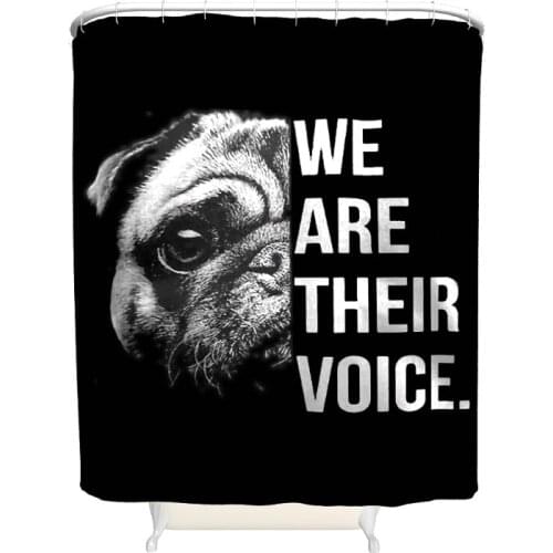 Customized Pet Dog Print Shower Curtain Set with Hooks Durable Waterproof Fabric Shower Curtain for Student Dorm Tub Bathroom