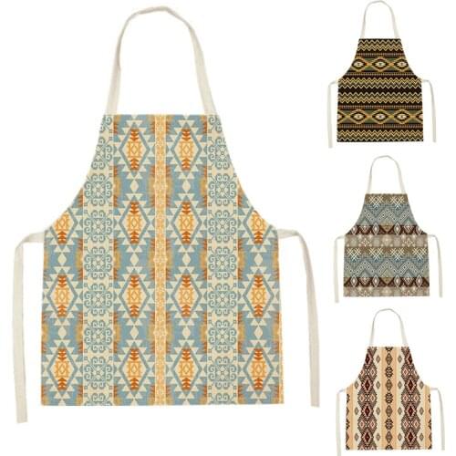 Geometric Pattern Kitchen Sleeveless Apron Bib Universal Home Cooking Baking Shop Cleaning Bib Household WomenS Bib Pinafore