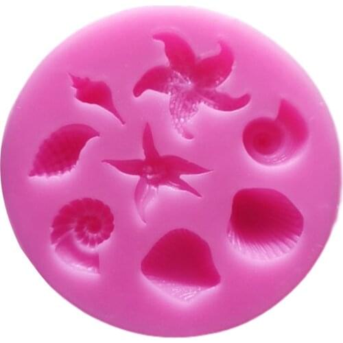 Fondant Mold Ocean Creatures Design Fondant Chocolate Biscuit DIY Silicone Mould Baking Tray Kitchen Cake Tools