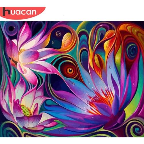 HUACAN Pictures By Numbers Flowers HandPainted Painting Kits Art Dawing On Canvas DIY Home Decoration Gift
