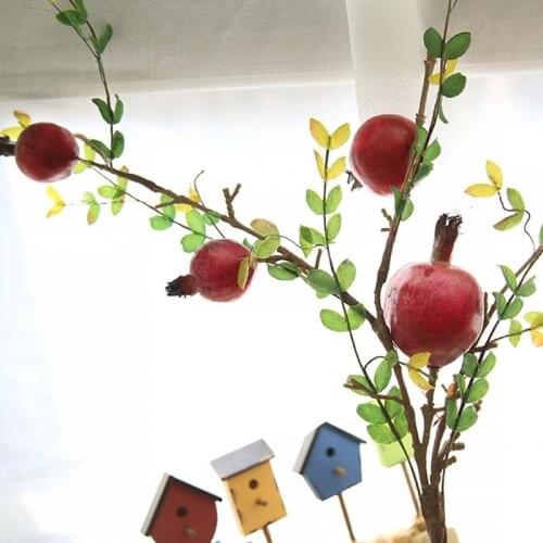 1PCS High Quality Fake Pomegranates Berry Artificial Fruit Fake Flowers Wedding Bouquet Christmas Decoration Foam Material