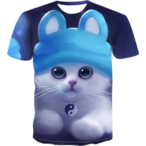Summer 2021 grand bid, Shanda T-shirt 3D printing animal neck round sleeve short sleeve comfortable t-shirt loose men and women