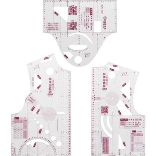 1:3 Cloth Design Ruler Transparent Curve Ruler Measure Ruler Design Ruler Pattern Making Cloth Craft Tailor for Sewing Tool