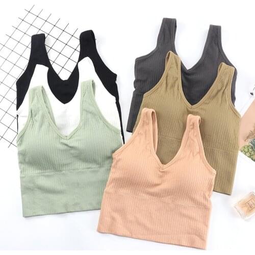 Fashion Breathable Crop Top Workout High Impact Running Fitness Strappy Sports Bra Women Underwear Tops
