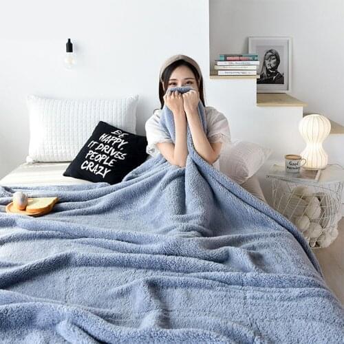 Soft and Warm Coral Fleece Blanket Thickened Bed Sheet Bedspread Machine Washable Multifunctional Flannel Blanket in Winter 40