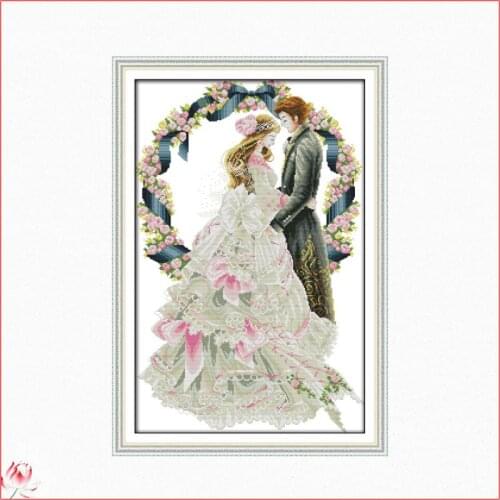 Royal Wedding Patterns Counted Cross Stitch Kit 14CT 11CT Canvas Printing Embroidery Set Character Pattern Needlework Kit