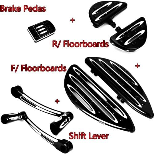 Shallow Cut Heel Toe Shift Lever&F&R Driver Floorboard &Pedal For Harley Touring Street Glide Road King FLHX FLHR