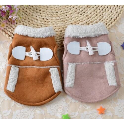 Pet Dog Clothes Winter Suede Jackets Warm Fleece Vest Coat Small Dog Motorcycle Waistcoat Coat Clothing Coats Pet Clothing