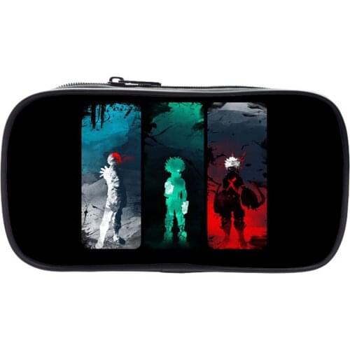 My Hero Academia Pencil Case Large Capacity Canvas Student Creative Pen Case Anime Makeup Bag Boys Girls Stationery Storage Bag