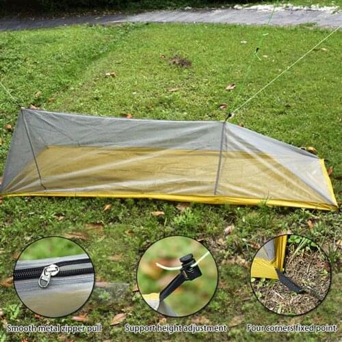 Portable Mosquito Net Tent Nylon Ultra Light Breathable Fine Mesh Trekking Pole Mosquito Net Tent for Outdoor Picnic
