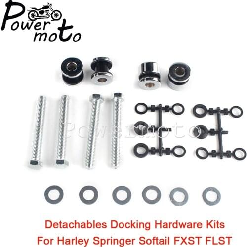Detachables Saddlebag Sissy Bar Backrest Docking Hardware Kit For Harley Springer Softail Standard Deluxe Cross Bone Night Train