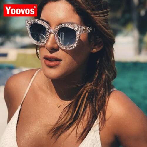 Yoovos 2021 Vintage Sunglasses Women Diamond Sun Glasses Men Candy Colors Fashion Oculos Feminino Luxury Brand Eyewear UV400