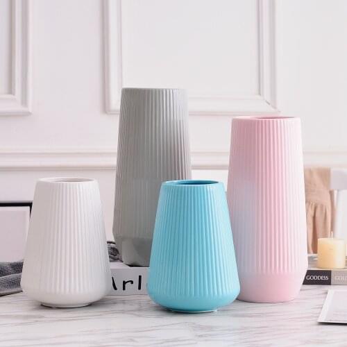 Modern Simple Wedding Vase White/Blue/Pink Flower Flower Basket Imitation Ceramic Plant