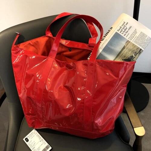 Women large tote bag soft patent leather shoulder bag female big crossbody bags scratch resistant handbag High quality Casual