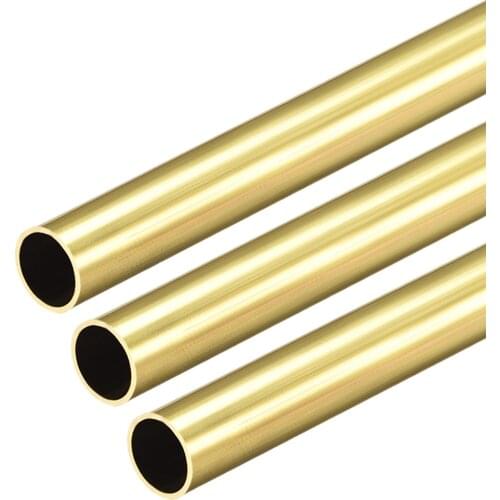 Uxcell 3 Pcs Brass Round Tube 300mm Length 10mm OD 0.5mm Wall Thickness Seamless Straight Pipe Tubing