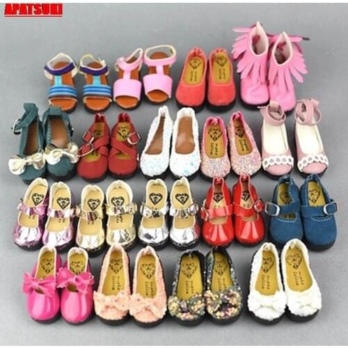 1Pair 1/4 Doll Shoes Flattie Flat Shoes Princess Butterfly Leather Shoes For 1/4 Xinyi BJD SD 45-50cm Doll 1:4 Doll Accessories