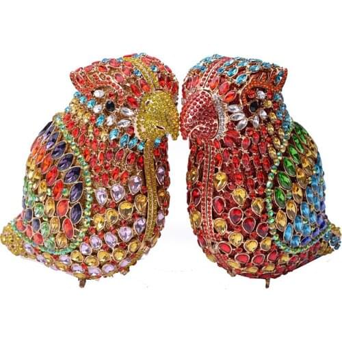 Women Mini bird Clutch Evening Bag Crystal Wedding Purse and Handbag Bridal Party Diamond Minaudiere Bag shoulder bag for female