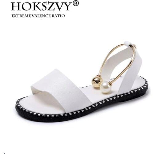 HOKSVZY 2019 Sandals Flip Flops New Summer Fashion Rome Slip-On Breathable Non-slip Shoes Woman Slides Solid DFGD-A12