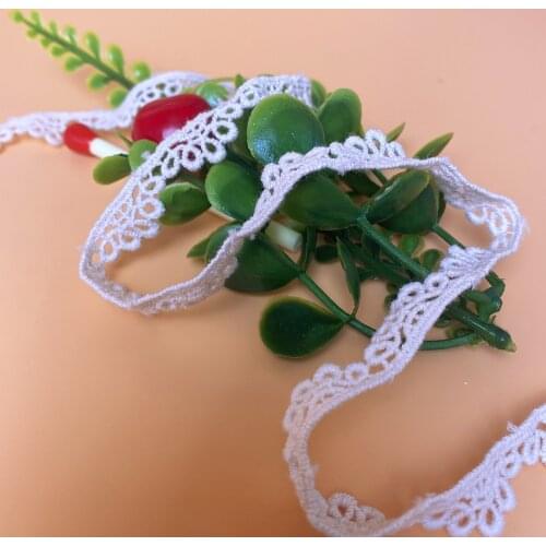 1 yards Cotton water-soluble lace unilateral wave neckline skirt decoration embroidery barcode african fabric high quality