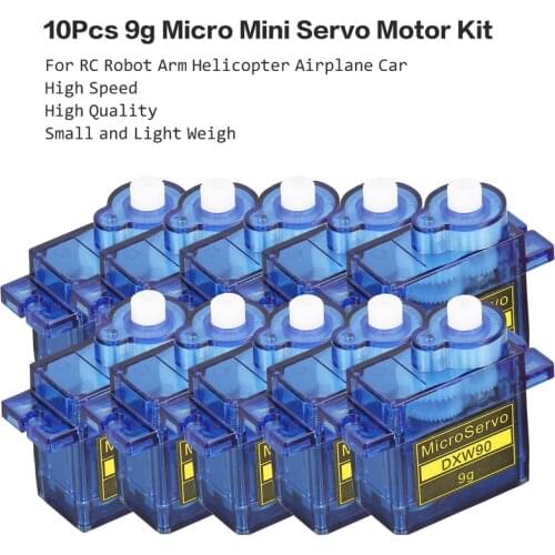 10Pcs SG90 9g Micro Mini Servo Motor Horns for RC 250 450 Helicopter Airplane RC Robot Arm Helicopter Foamy Airplane Car Boat