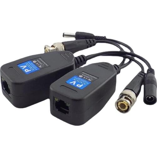 5 Pair(10pcs) Passive CCTV Coax BNC Power Video Balun Transceiver Connectors to RJ45 BNC male for CCTV video Camera