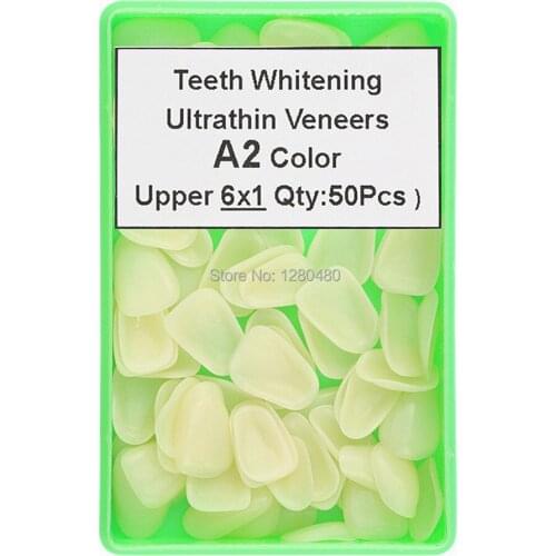 50Pcs Ultrathin Dental Composite Resin Veneers Upper Anterior Tooth A2 Color Restorative Teeth Whitening Dentist Materials