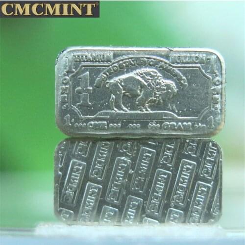 A102 A129 C53 Solid Titanium Buffalo Bar Coin 3piece Set 1 Gram 1/4 1 Ounce Fine Titanium Bullion Commemorative Coin