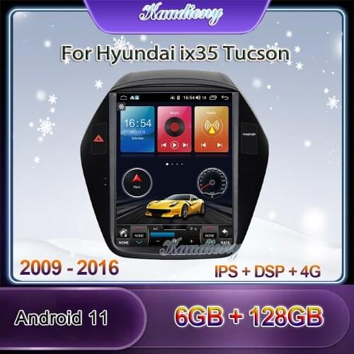 Kaudiony 10.4" Tesla Style Android 10.0 Car Radio For Hyundai Tucson ix35 Car DVD Multimedia Player Auto GPS Navigation 4G GPS