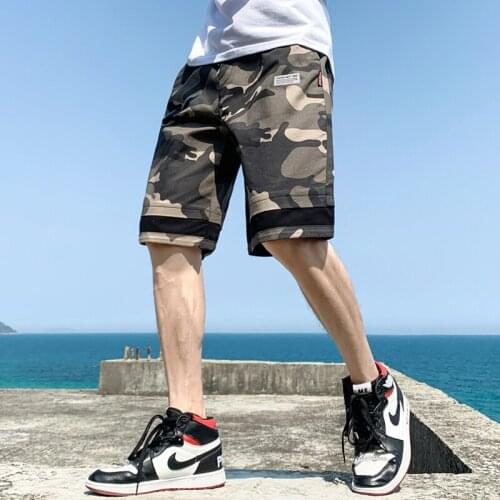Straight half pants mens summer trend casual loose work pants sports casual pants