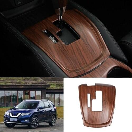 For Nissan Rogue 2014-2020 ABS Wood grain central console Gear shift panel Trim Car modification Auto parts