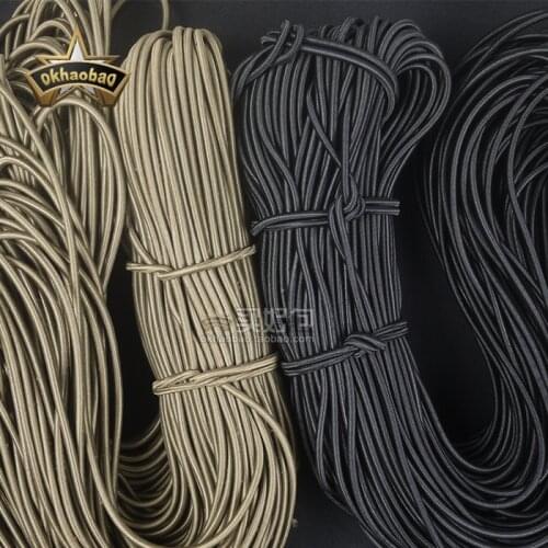 Elastic Rope for bags, Black/Brown/Red/Green Round elastic rope