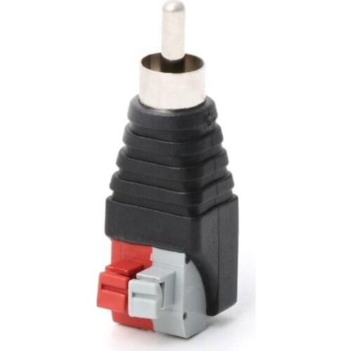 Speaker Wire A/V Cable to Male RCA Connector Adapter Jack Press Terminal