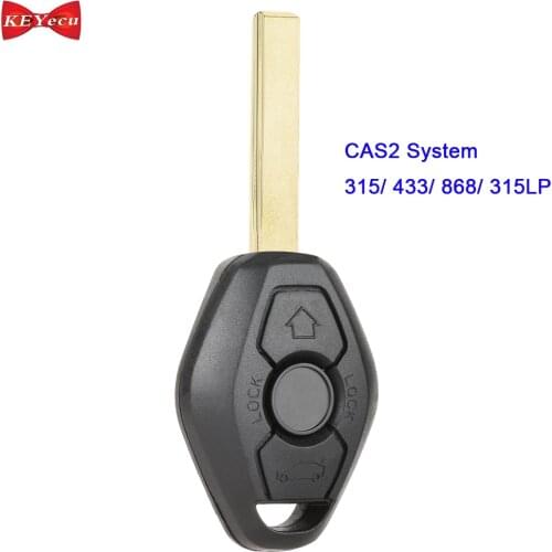 KEYECU for BMW 1 3 5 6 Series E60 E90 E83 E93 x1 x3 x5 M3 M5 CAS2 Remote Key Fob 315MHz/ 433MHz/ 868MHz/ 315LP MHz PCF7944 Chip