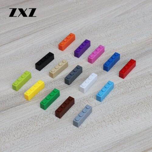 50PCS Kids Construction Toys Bulk Bricks 1x4 Pieces in Model Building Blocks Parts 3010 MOC Tank Accessories DIY Toys