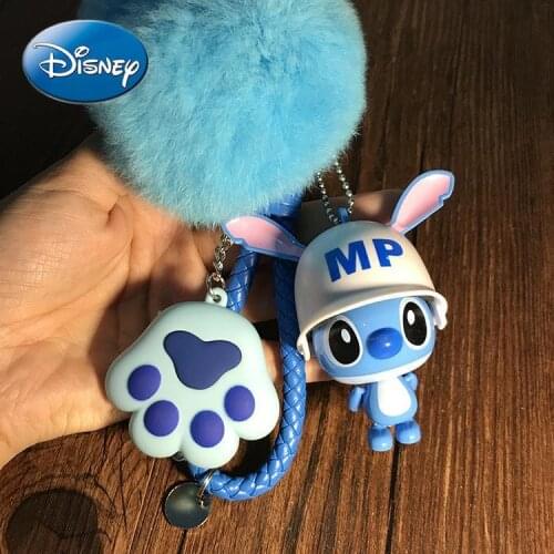 Disney Stitch Doll Key Pendant Custom Stitch Bag Accessories Cat Claw Bell Camera Keychain