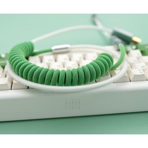 Geekcable Green Cheese Colorway TypeC Handmade Customized Mechanical Keyboard Cable for Filco Ninja 2nd Generation for SP Keycap