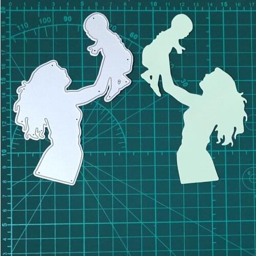 Mother Holding Baby Metal Cutting Dies Real Picture Cut Die Scrapbook Paper Craft Knife Mould Blade Punch Stencils Dies 2020 New