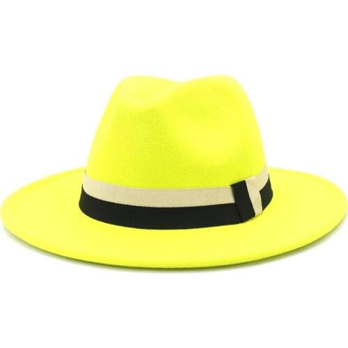 Men fedora Jazz Hats Cowboy Hat For Women And Men Double-sided Color Cap Red With Black diamond fedora Wholesale 2021